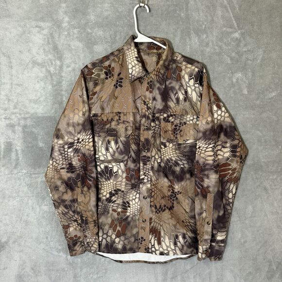 Kryptek Mens Highlander Camo Long Sleeve Button Up Shirt Men M Hunting Camping - Picture 1 of 9